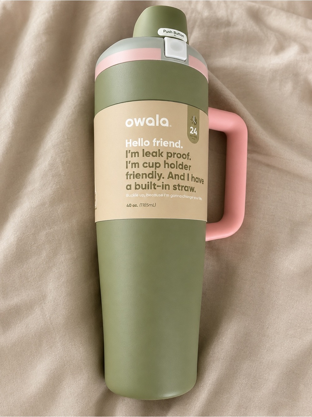 Owala 40oz Insulated Tumbler with Handle - “Misty Meadow” - Picture 2 of 2